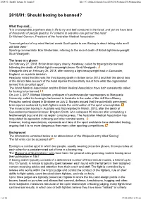 2018/01: Should Boxing Be Banned? File:///C:/Dpfinal/Schools/Doca2018/2018Boxing/2018Boxing.Html