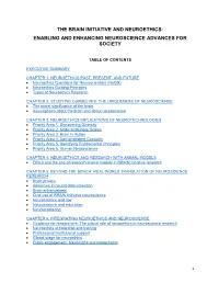 Enabling and Enhancing Neuroscience Advances for Society