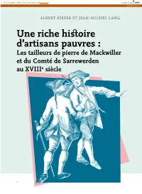 Une Riche Histoire D'artisans Pauvres