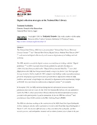 Digital Collection Strategies at the National Diet Library