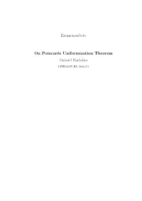 Examensarbete on Poincarés Uniformization Theorem Gabriel