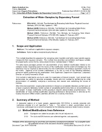 Extraction of Water Samples by Separatory Funnel 1. Scope And