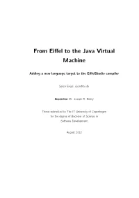 From Eiffel to the Java Virtual Machine