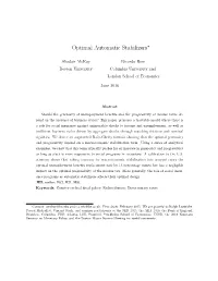 Optimal Automatic Stabilizers∗