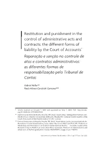 Restitution and Punishment in the Control of Administrative Acts And