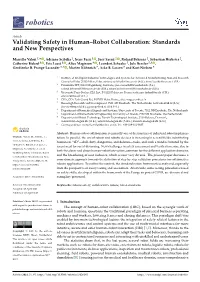 Validating Safety in Human–Robot Collaboration: Standards and New Perspectives