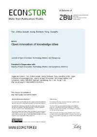 Open Innovation of Knowledge Cities
