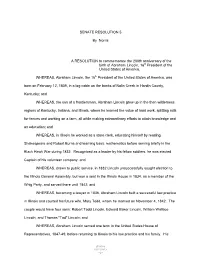 SENATE RESOLUTION 5 by Norris a RESOLUTION to Commemorate The