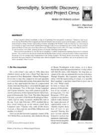 Serendipity, Scientific Discovery, and Project Cirrus Walter on Roberts Lecture