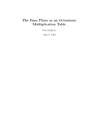 The Fano Plane As an Octonionic Multiplication Table