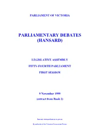 9 November 1999 (Extract from Book 2)