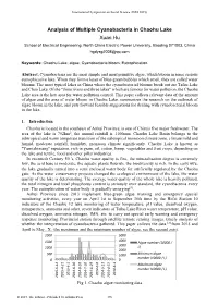 Analysis of Multiple Cyanobacteria in Chaohu Lake Xuan Hu