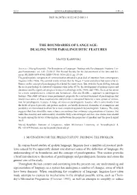 Dealing with Paralinguistic Features