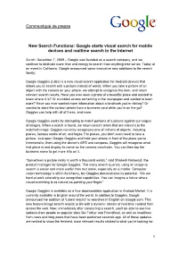 Google Starts Visual Search for Mobile Devices and Realtime Search in the Internet