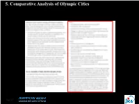 Olympic Candidate File of 2016 Rio 5. Comparative Analysis of Olympic
