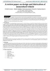 A Review Paper on Design and Fabrication of Monowheel Vehicle