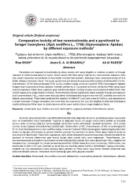 Comparative Toxicity of Two Neonicotinoids and A