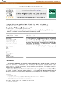 Congruence of Symmetric Matrices Over Local Rings