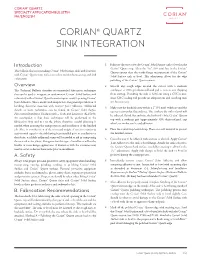 Corian® Quartz Sink Integration