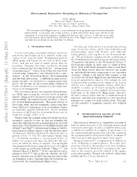 Electroweak Symmetry Breaking in Historical Perspective