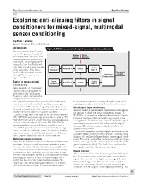 Exploring Anti-Aliasing Filters in Signal Conditioners for Mixed-Signal, Multimodal Sensor Conditioning by Arun T
