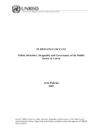 Inequality and Governance in Latvia