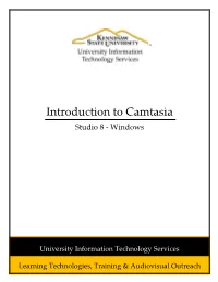 Introduction to Camtasia Studio 8 - Windows