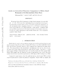 Limits on Unresolved Planetary Companions to White Dwarf