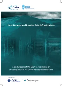 Next Generation Disaster Data Infrastructure