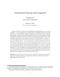 Quantitative Easing and Inequality*