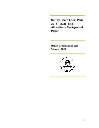 Surrey Heath Local Plan 2011 – 2028 Site Allocations Background Paper