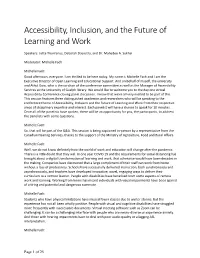 Accessibility, Inclusion, and the Future of Learning and Work