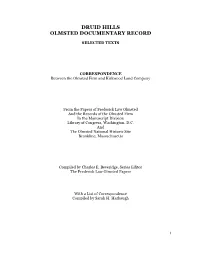 Druid Hills Olmsted Documentary Record