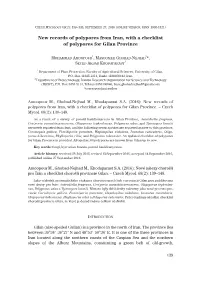 New Records of Polypores from Iran, with a Checklist of Polypores for Gilan Province