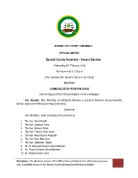 Second County Assembly – Second Session