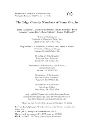 The Edge Grundy Numbers of Some Graphs