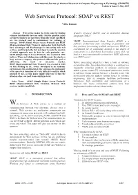Web Services Protocol: SOAP Vs REST