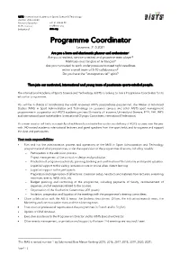 AISTS Programme Coordinator Job Opening June -2021