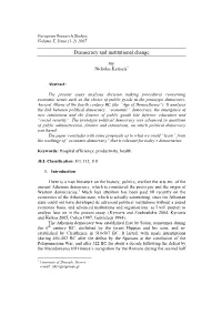 Democracy and Institutional Change