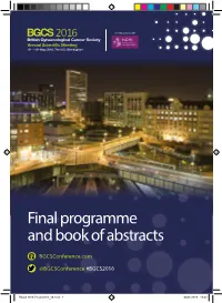 Final Programme and Book of Abstracts