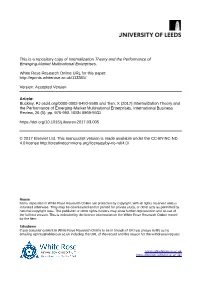 Internalization Theory and the Performance of Emerging-Market Multinational Enterprises