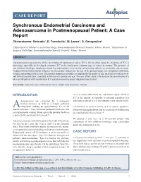 Synchronous Endometrial Carcinoma and Adenosarcoma in Postmenopausal Patient: a Case Report Chrisostomos