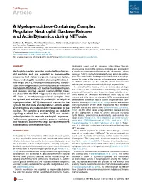 A Myeloperoxidase-Containing Complex Regulates Neutrophil Elastase Release and Actin Dynamics During Netosis
