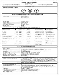 Material Safety Data Sheet