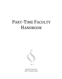 Part-Time Faculty Handbook