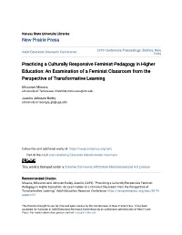 Practicing a Culturally Responsive Feminist Pedagogy in Higher Education: an Examination of a Feminist Classroom from the Perspective of Transformative Learning