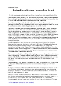 Sustainable Architecture - Lessons from the Ant