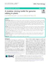 A Modular Cloning Toolkit for Genome Editing in Plants Florian Hahn1 , Andrey Korolev1,2, Laura Sanjurjo Loures1 and Vladimir Nekrasov1*