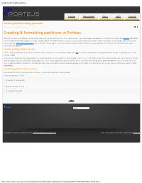 Creating and Formatting Partitions