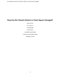 How Has the Theatre District in Times Square Changed?